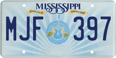 MS license plate MJF397