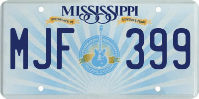 MS license plate MJF399