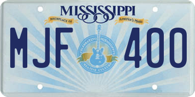 MS license plate MJF400