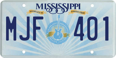 MS license plate MJF401