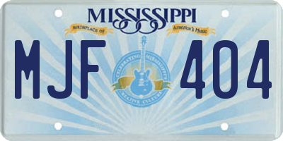 MS license plate MJF404