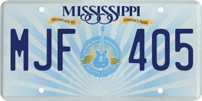 MS license plate MJF405