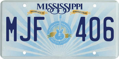 MS license plate MJF406