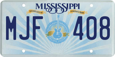 MS license plate MJF408