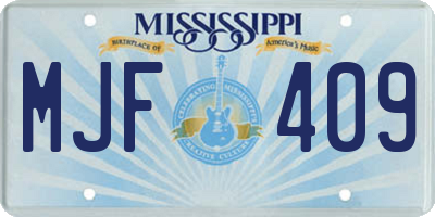 MS license plate MJF409
