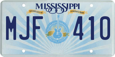 MS license plate MJF410