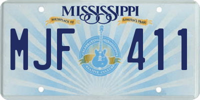 MS license plate MJF411