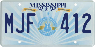 MS license plate MJF412