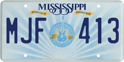 MS license plate MJF413