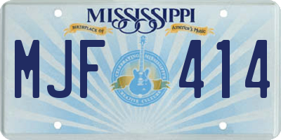 MS license plate MJF414