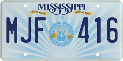 MS license plate MJF416