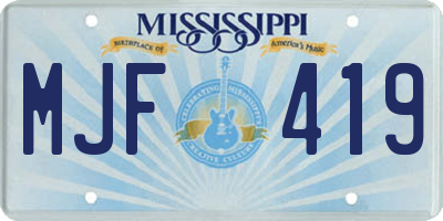 MS license plate MJF419