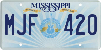 MS license plate MJF420