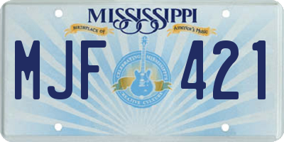 MS license plate MJF421