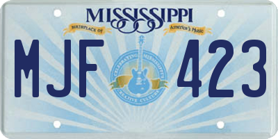 MS license plate MJF423