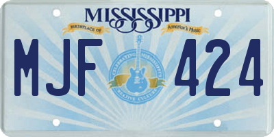 MS license plate MJF424