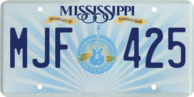 MS license plate MJF425