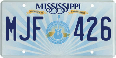 MS license plate MJF426
