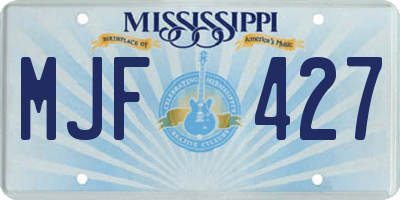 MS license plate MJF427