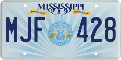 MS license plate MJF428