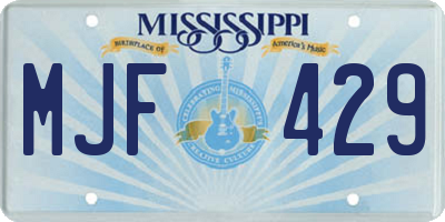 MS license plate MJF429