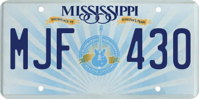 MS license plate MJF430