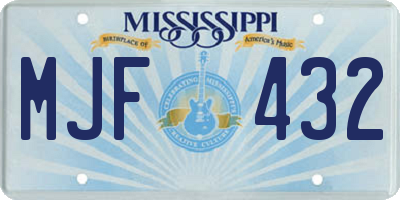 MS license plate MJF432