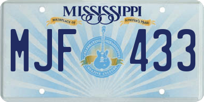 MS license plate MJF433