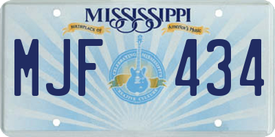 MS license plate MJF434