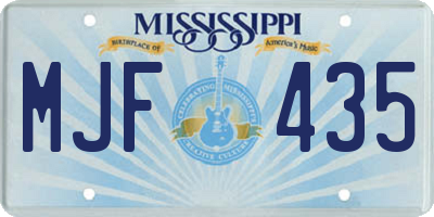 MS license plate MJF435