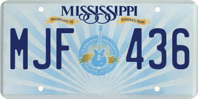 MS license plate MJF436