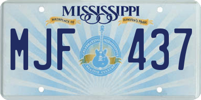 MS license plate MJF437