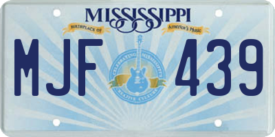 MS license plate MJF439