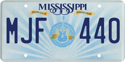 MS license plate MJF440