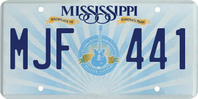 MS license plate MJF441