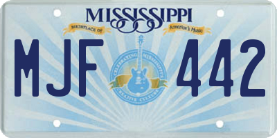 MS license plate MJF442