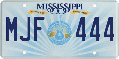 MS license plate MJF444