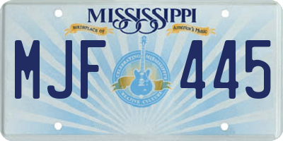 MS license plate MJF445