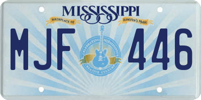 MS license plate MJF446