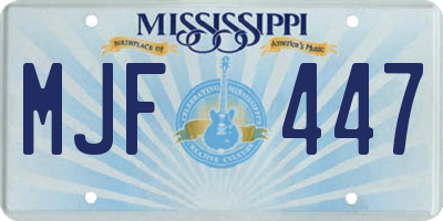 MS license plate MJF447