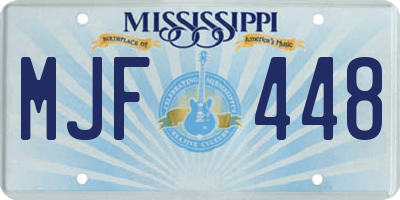 MS license plate MJF448