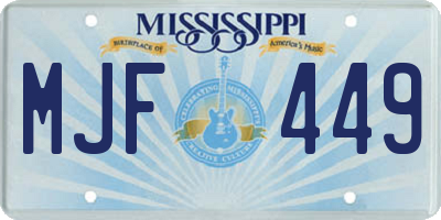 MS license plate MJF449