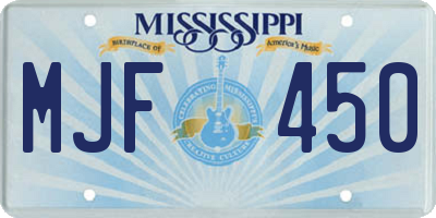 MS license plate MJF450