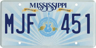 MS license plate MJF451