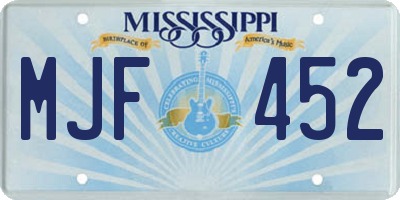 MS license plate MJF452