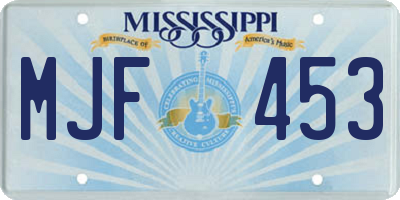MS license plate MJF453