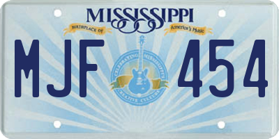 MS license plate MJF454