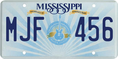 MS license plate MJF456