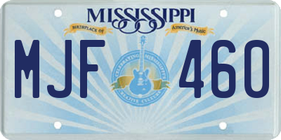 MS license plate MJF460
