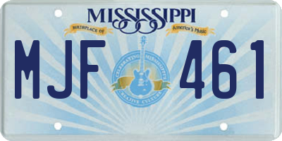 MS license plate MJF461